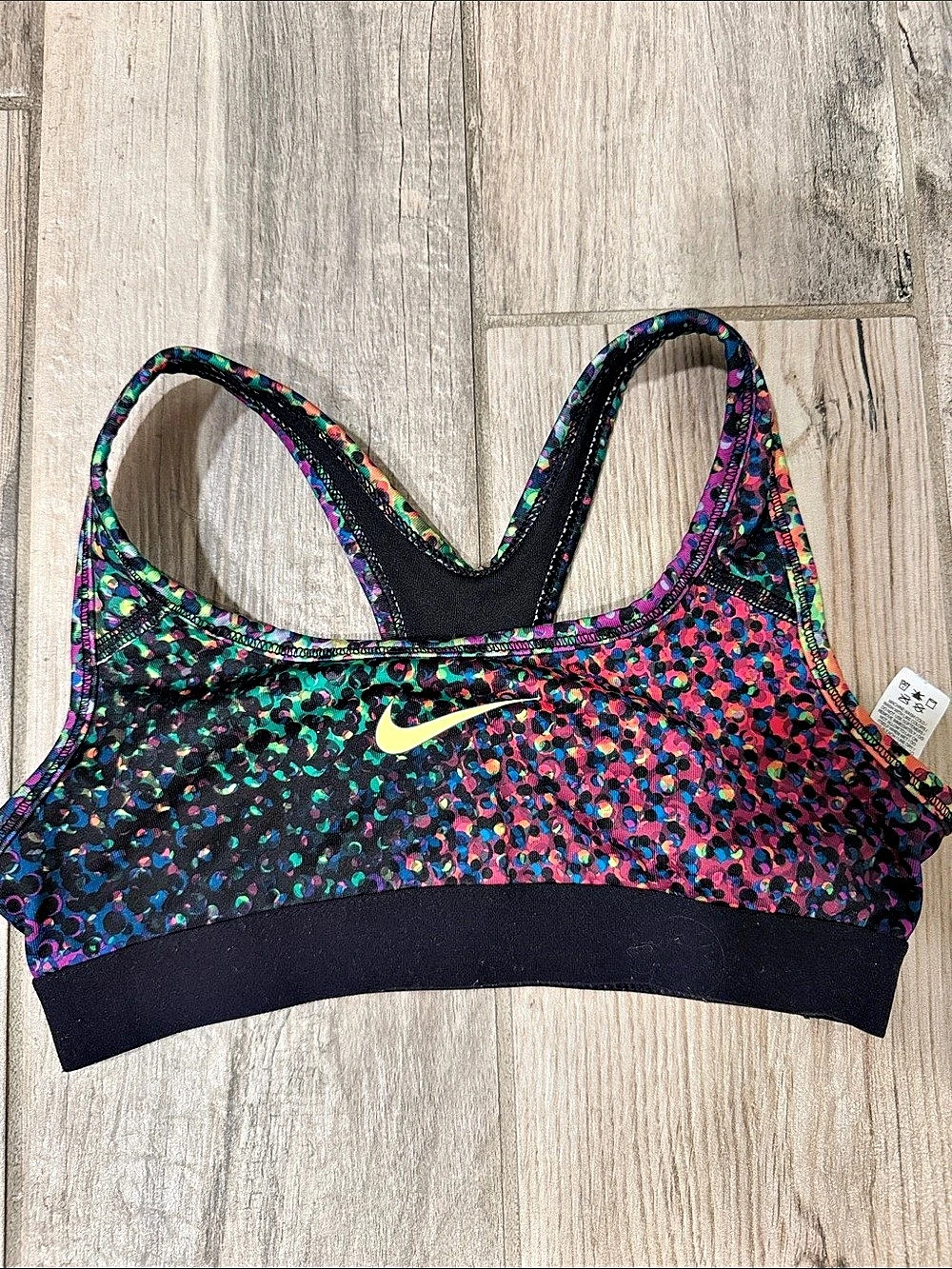 Nike Dri-FIT Swoosh Leopard AOP Sports Bra Multicolor